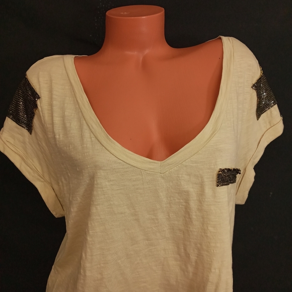 XXL Decree V neck embellished detail cotton top - Picture 8 of 11